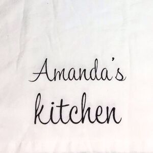Anthropologie Cupcakes and Cashmere Personalized Kitchen Towel Amanda New White